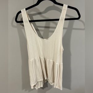AMERICAN EAGLE soft and sexy ribbed tank, Cream, Size Medium